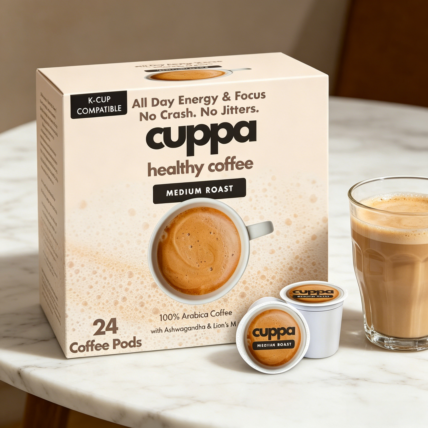 Cuppa Lion’s Mane & Ashwagandha Healthy Coffee 24 Servings